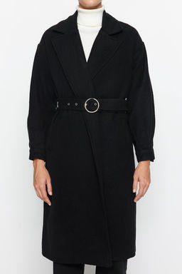 Trendyolmilla Ac?k Gri Regular Kemerli Kaban TWOAW20KB0029 фото 6