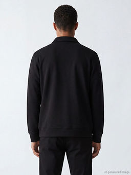 Polo Yaka Erkek Fermuarl? Sweatshirt