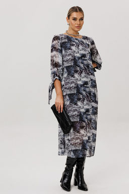 Платье ANELLI 1733 леопардовый серый  фото 4