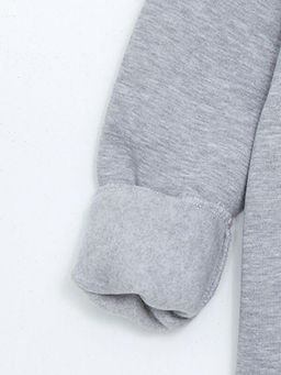 Bisiklet Yaka Bask?l? Erkek ?ocuk Sweatshirt