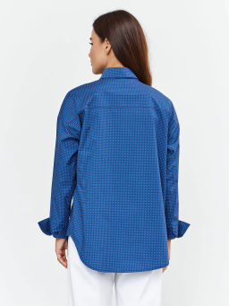 Блузка женская дл. рук. T-lab TL-B-0004V-86201-синий принт  фото 4