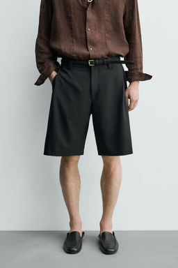 BERMUDA RELAXED FIT PLIEGUES LATERALES / Negro - Zara фото 2