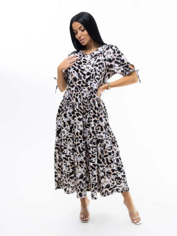 Платье женское, цвет бежевый черный