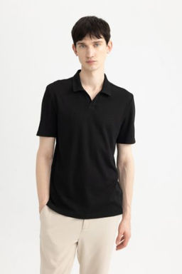 Modern Fit Basic Duz K?sa Kollu Polo Tisort