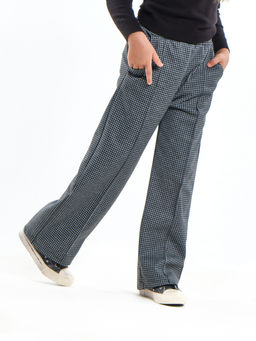 Брюки палаццо в клетку штаны для девочки детская одежда вещи 22-7859 черная клетка - Mini maxi фото 13