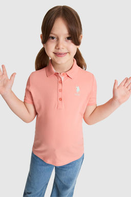 K_z _ocuk Somon Polo Yaka Basic Ti__rt