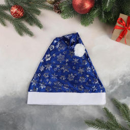 Цена за 3 шт. Колпак новогодний «Снежная феерия» 26×38 см, синий