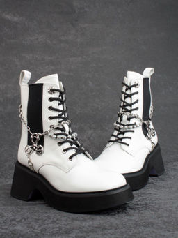 01-GZ6190-L61 WHITE Ботинки демисезонные женские (натуральная кожа) - Фабричный китай фото 12