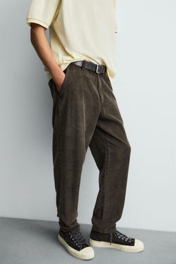 CARROT FIT CORDUROY TROUSERS - Zara фото 5