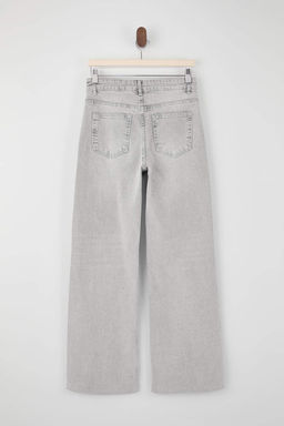 Gri Yuksek Bel Az Esnek Wide Leg Uzun Boy Jeans TWOSS26JE00119 - Trendyolmilla фото 2