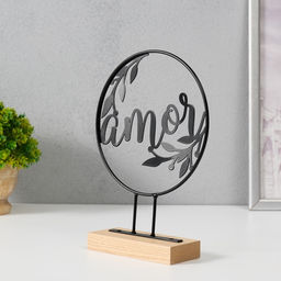 Фигурка металл Любовь с ветками, чёрная, 5?15.5?21 см