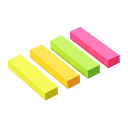 Цена за 5 шт. Блок-закладка с липким краем, 4 по 80 штук, 12×50 мм, неоновые, бумажные