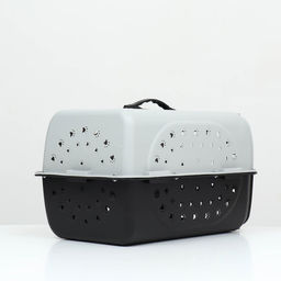 Переноска для животных пластиковая с металлической дверью 47 х 30 х 35 см, вес до 12 кг, серая 934 - Пижон фото 5