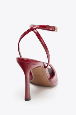 STILETTO HEEL ANKLE STRAP SANDALS