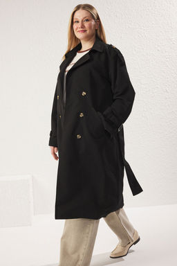 Trendyolmilla Haki Kemerli Ruzgarl?k Detayl? Su Itici Uzun Trenckot TWOSS21TR0005  фото 83