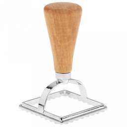 Штамп металлический для пельменей "Квадрат" 5,8х5,8см h10см, деревянная ручка, на картоне (Китай)