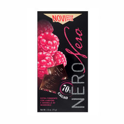 Шоколад Novi Nero горький с малиной и миндалем 75 г, Италия