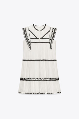 ZW COLLECTION EMBROIDERED SHORT DRESS - Zara фото 14