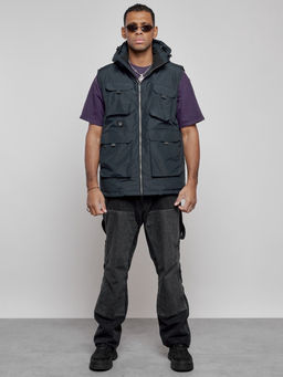 Куртка - жилетка трансформер с подогревом 2 в 1 мужская зимняя темно-синего цвета 6668TS - Mtforce фото 9