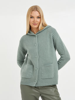 кардиган женский на пуговицах с капюшоном - Glenfield фото 4