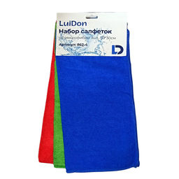 Цена за 2 шт. Набор салфеток из микрофибры LuiDon 3шт., 30*30см OLS-862-4 (10011)