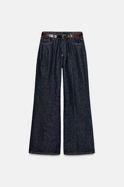 Z1975 HIGH-WAIST WIDE-LEG BELTED JEANS - Zara фото 2