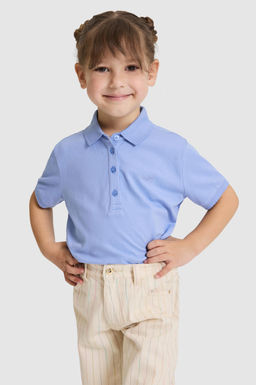 K_z _ocuk Polo Yaka Mor Basic Ti__rt