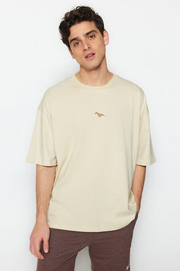 Ta_ Oversize/Geni_ Kesim Bisiklet Yaka K_sa Kol Dinozor __lemeli T-Shirt TMNSS23TS00243
