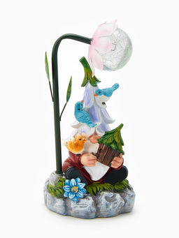 Садовая фигура из полистоуна «Гном лесничий», 25×14×12 см, с подсветкой