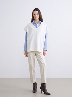 V Yaka Oversize Kad?n Triko S?veter