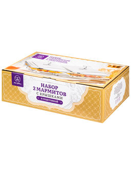 Набор 2 мармитов 3 л 48*29.8*17 см "Прямоугольный" с крышками из нерж. стали, на подставке, стекло