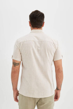 Рубашка Slim Fit из поплина с короткими рукавами - Defacto фото 6