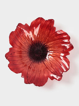 Блюдо сервировочное «Маки», d=30 см, стекло, красное