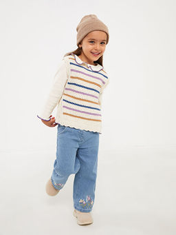 Nak?? Detayl? K?z Bebek Jean Pantolon