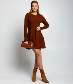 Платье #КТ04222, коричневый