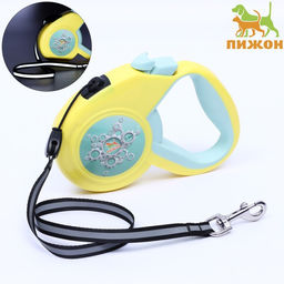 Рулетка Пижон с прорезиненной ручкой, 5 м, до 25 кг, трос, жёлто-серая