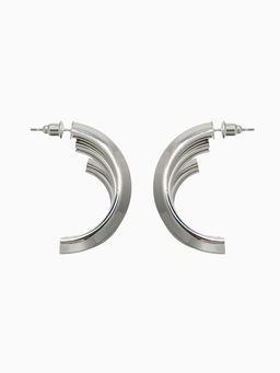 Серьги металл Трио на увеличение, цвет серебро - Qf фото 2