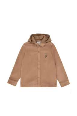 Рубашка светло-коричневого цвета с длинным рукавом для мальчика Неожиданная скидка в корзине