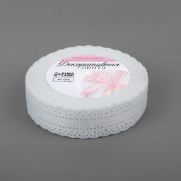 Лента декоративная, репсовая, с ажурным краем, 27±3 мм×9.1±0.5 м, белая