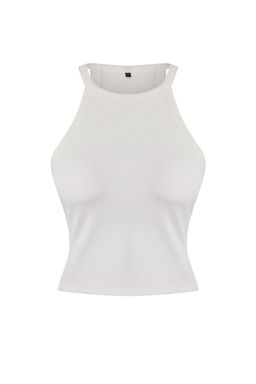 Ekru Ici Pedli Bra Detayl? Fitted/Vucuda Oturan Orme Atlet TWOSS25AL00026