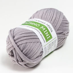 Цена за 2 шт. Пряжа трикотажная 100% хлопок "Лентино mini" 100 гр 40 м цвет 28 светло-серый