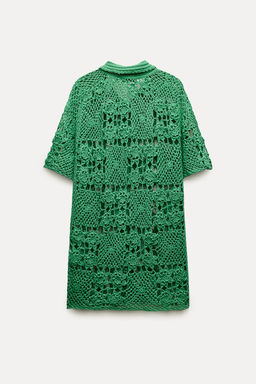 CROCHET KNIT POLO SHIRT - Zara фото 6