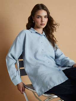 Oversize Modal Kar???ml? Kad?n G?mlek Tunik