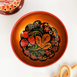 Салатник деревянный хохлома «Средний», 14×7.5 см