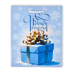 Пакет подарочный новогодний ламинированный «С Новым годом», ML 21 х 25 х 8 см