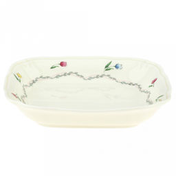 Ласковый май Тарелка глубокая фарфоровая 18х17,8х3,5см, 400мл, с деколью, рельефный декор, волнистый край, кремовый (Китай) - Домашняя мода фото 2