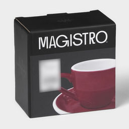 Кофейная пара Magistro Coffee time, чашка 80 мл, блюдце d=11.5 см, фарфор, красная