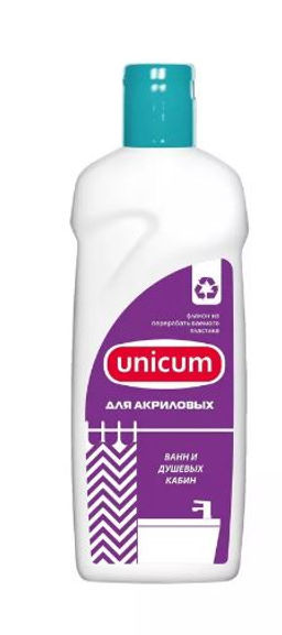 Средство для чистки акриловых ванн и душевых кабин 380 мл UNICUM  фото 2