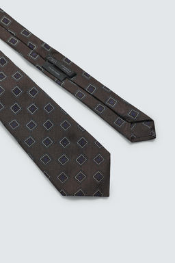 CORBATA JACQUARD GEOM?TRICO 100% SEDA / Marr?n - Zara фото 5