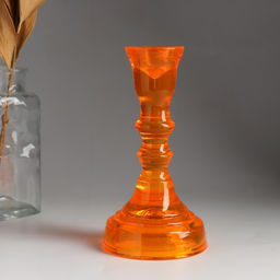Стеклянный подсвечник на 1 свечу «Кристоф», оранжевый, 6.5×8.5 см, МИКС
